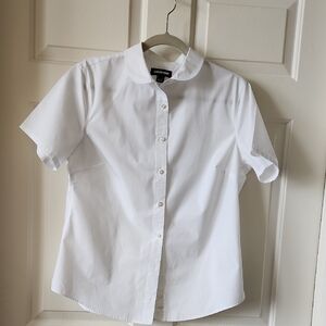 Lands' End Ladies Classic White Button Down Shirt